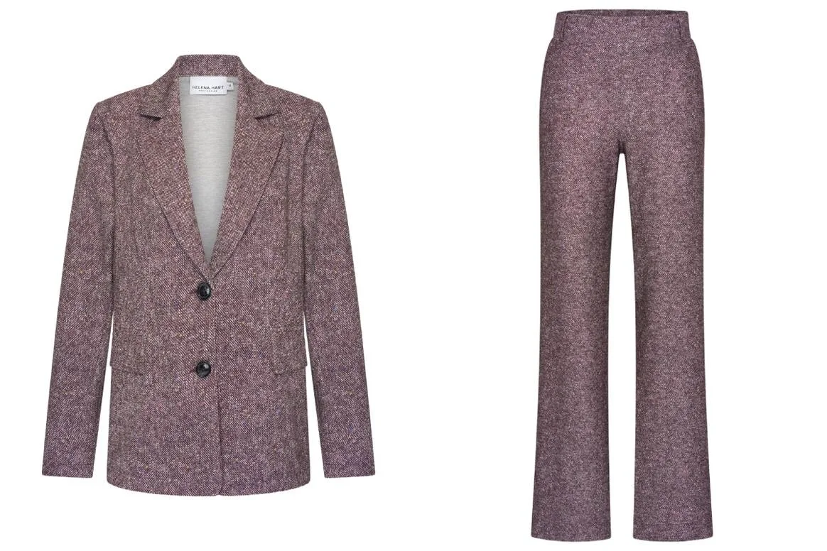 Blazer Nick Lano Donegal Tweed Burgundy en Broek Soul Lano Donegal Tweed Burgundy.